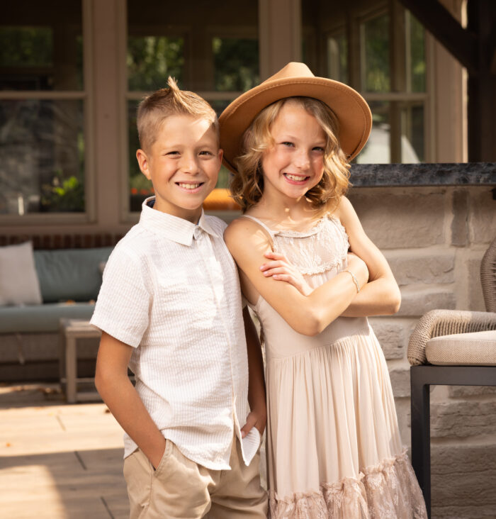 Twins family photograph