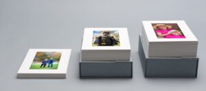 In-person reveal appointment for family photos in Carmel