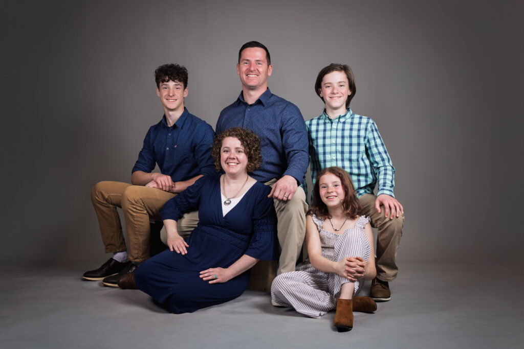 Elegant studio family portrait in Carmel Indiana