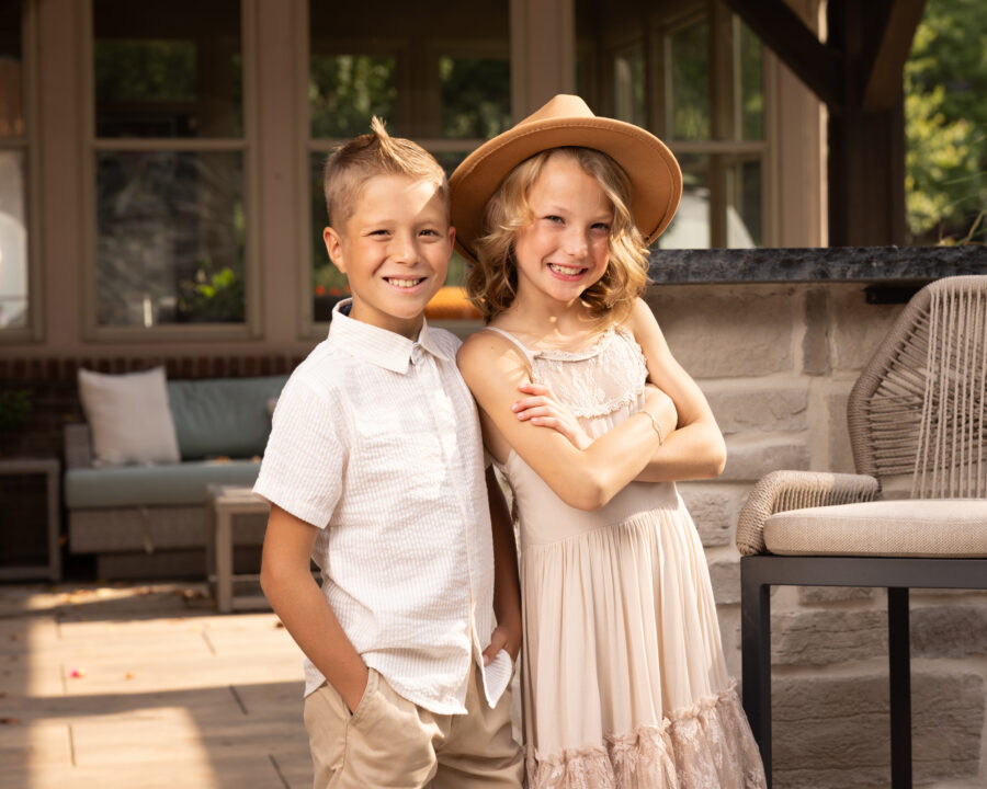 Twins family photograph